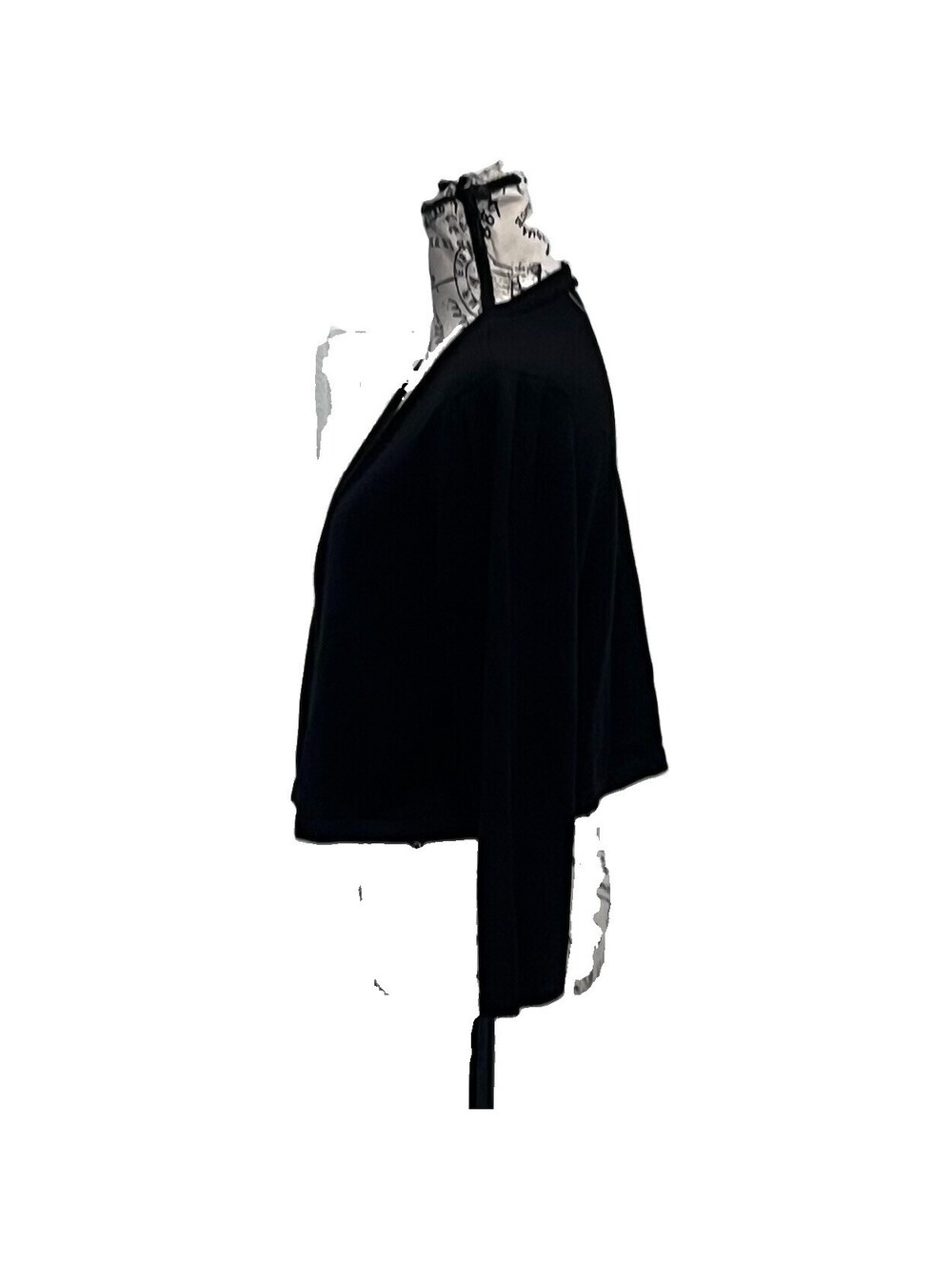 Talbots Women Large Black Open Front Cardigan Cotton Modal Cropped Quiet Luxury - Picture 4 of 9